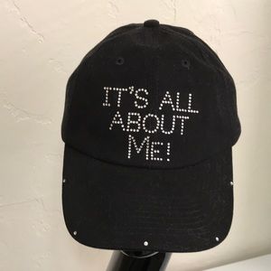 NWOT Sun Cap Women’s Adjustable Hat with Rhinestones “It’s All About Me!” OS